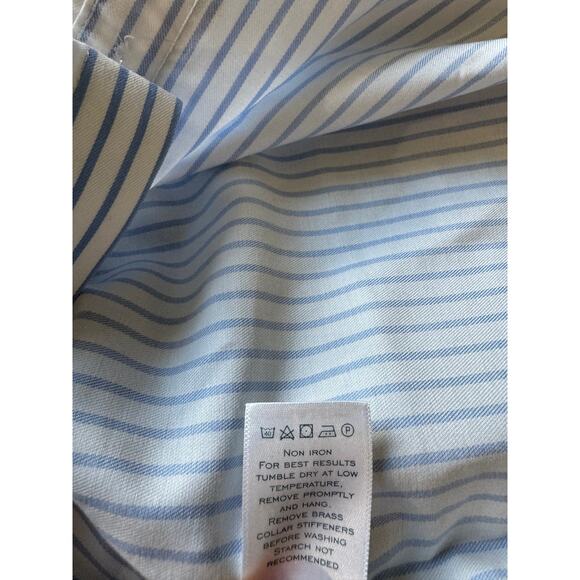 Charles Tyrwhitt | Non-Iron Blue + White Striped Classic Fit Shirt | 17/35 - Picture 6 of 6